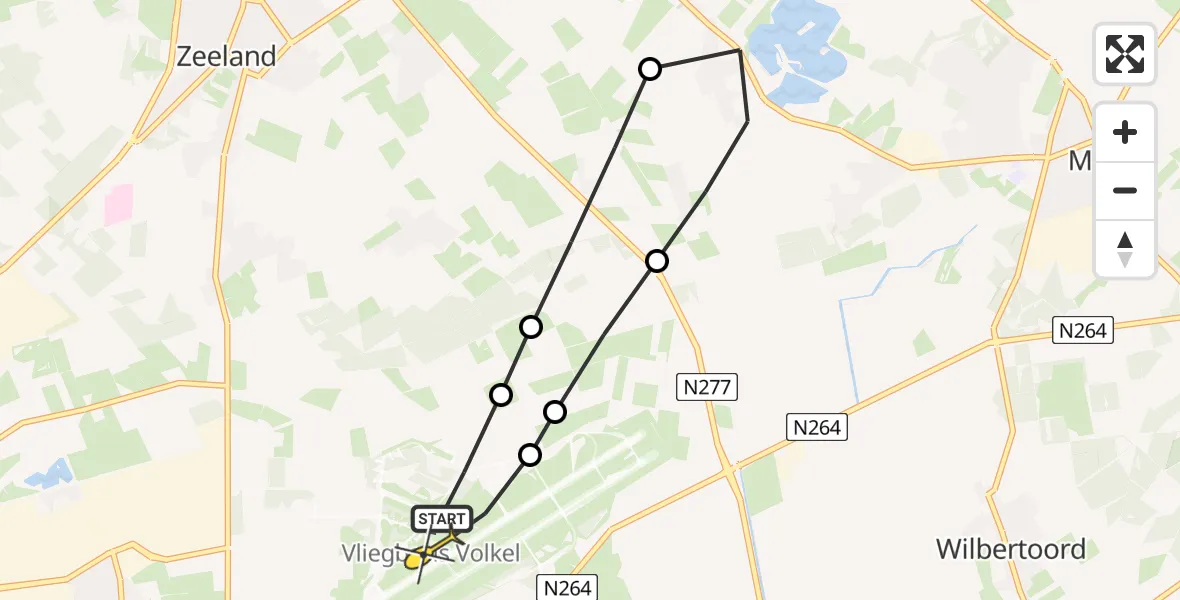 Routekaart van de vlucht: Lifeliner 3 naar Vliegbasis Volkel, Houtvennen