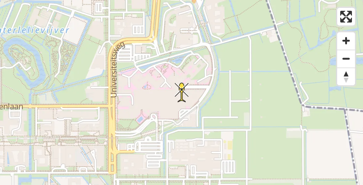 Routekaart van de vlucht: Lifeliner 1 naar Universitair Medisch Centrum Utrecht