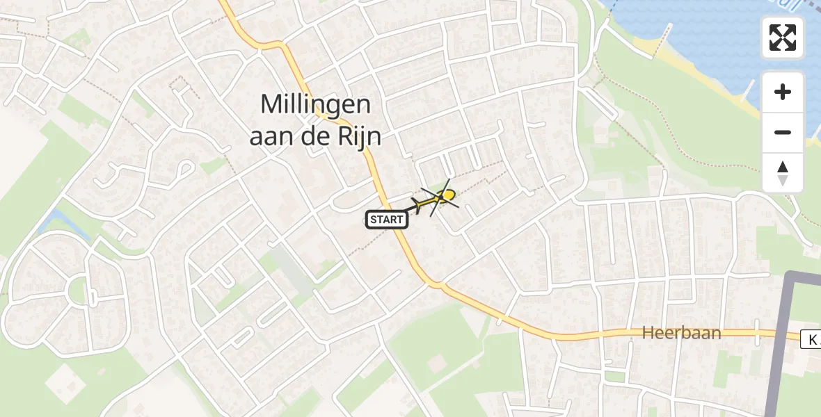 Routekaart van de vlucht: Lifeliner 3 naar Millingen aan de Rijn, Koolmeespad
