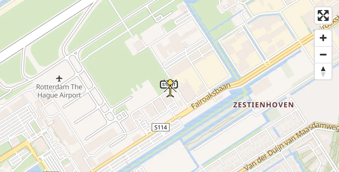 Routekaart van de vlucht: Lifeliner 2 naar Rotterdam The Hague Airport, Brandenburgbaan