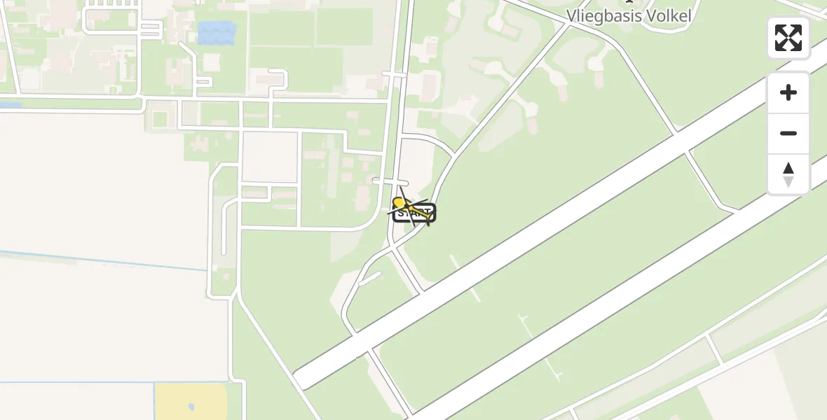 Routekaart van de vlucht: Lifeliner 3 naar Vliegbasis Volkel, Zeelandsedijk