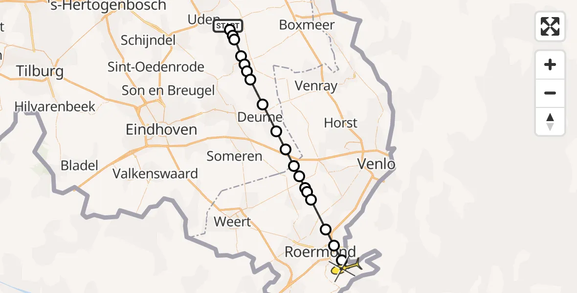 Routekaart van de vlucht: Lifeliner 3 naar Herkenbosch, Jeanny van Kuppeveltpad