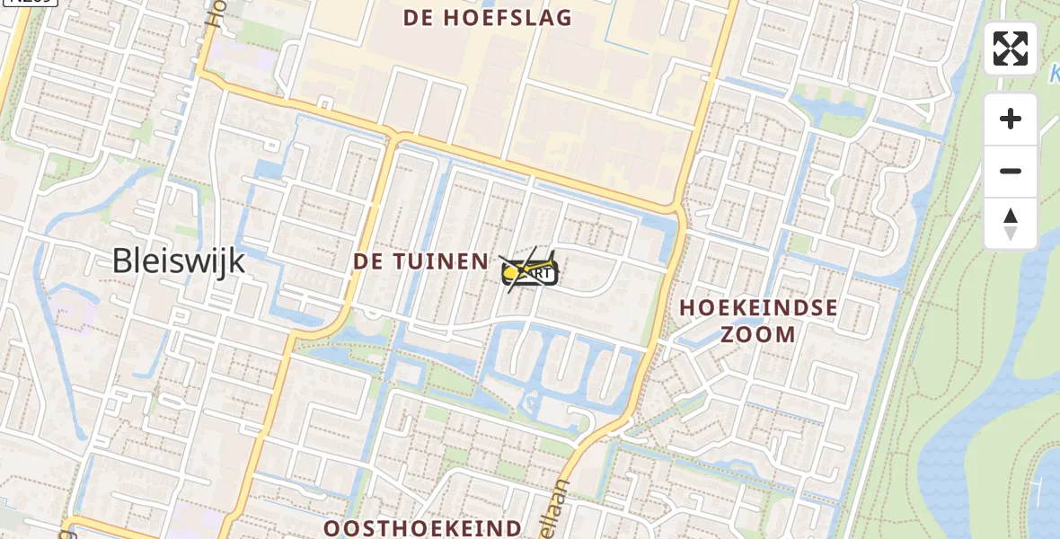 Routekaart van de vlucht: Lifeliner 2 naar Bleiswijk, Hofwijckplantsoen