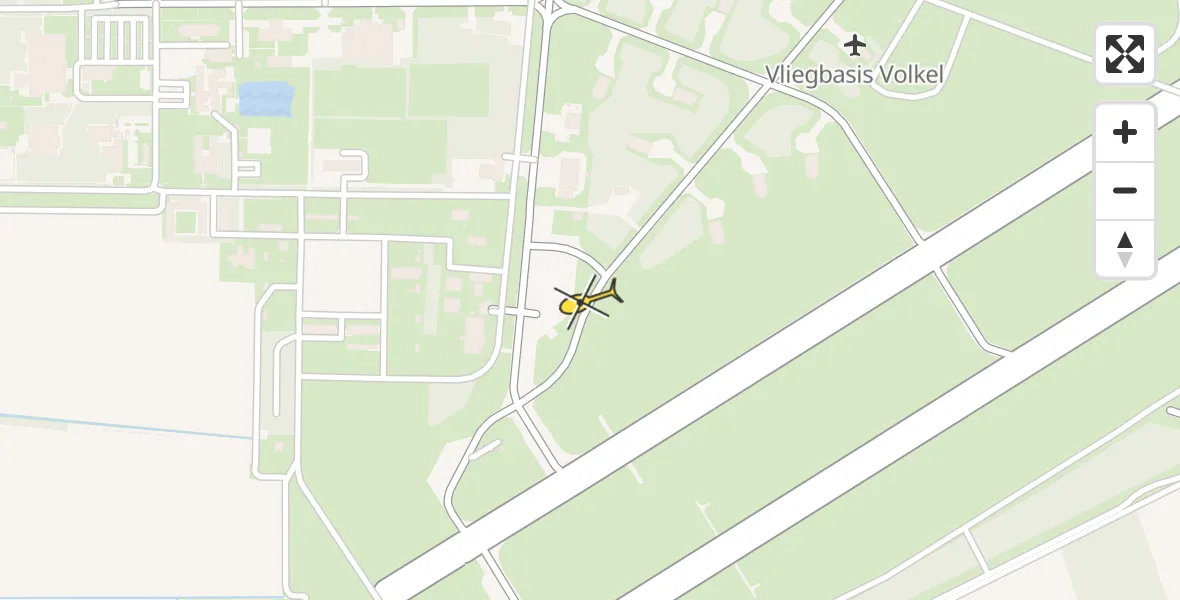 Routekaart van de vlucht: Lifeliner 3 naar Vliegbasis Volkel