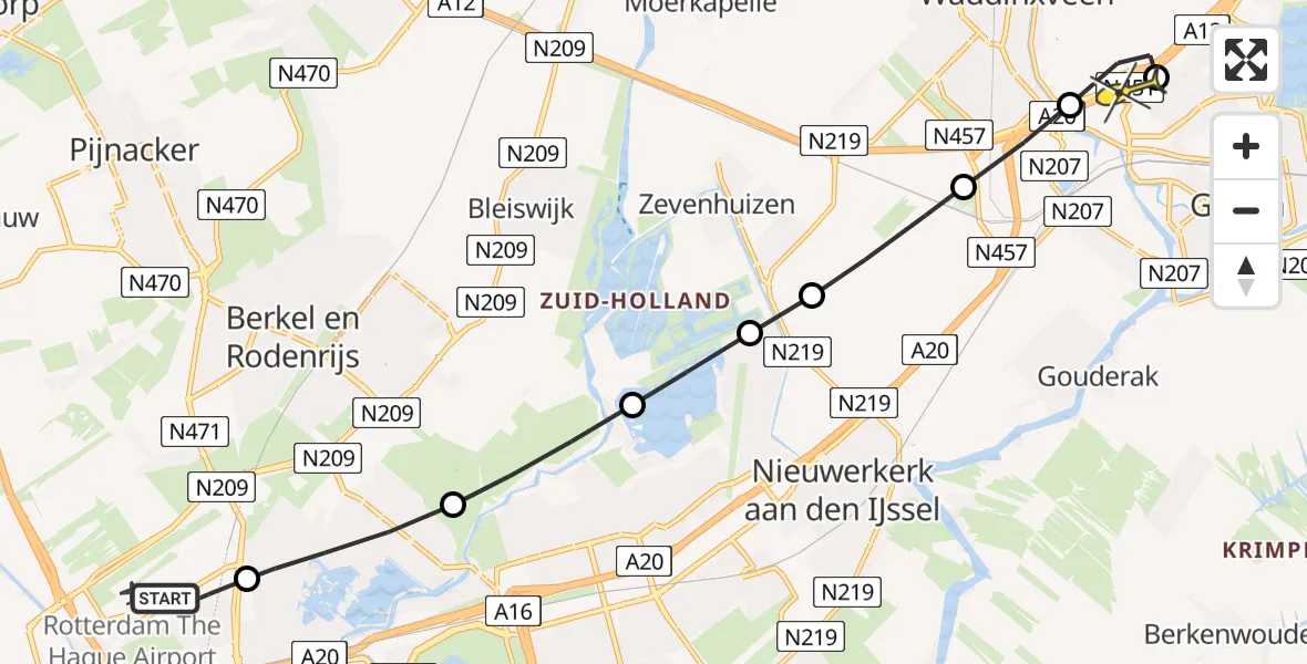 Routekaart van de vlucht: Lifeliner 2 naar Gouda, Edsger Dijkstralaan