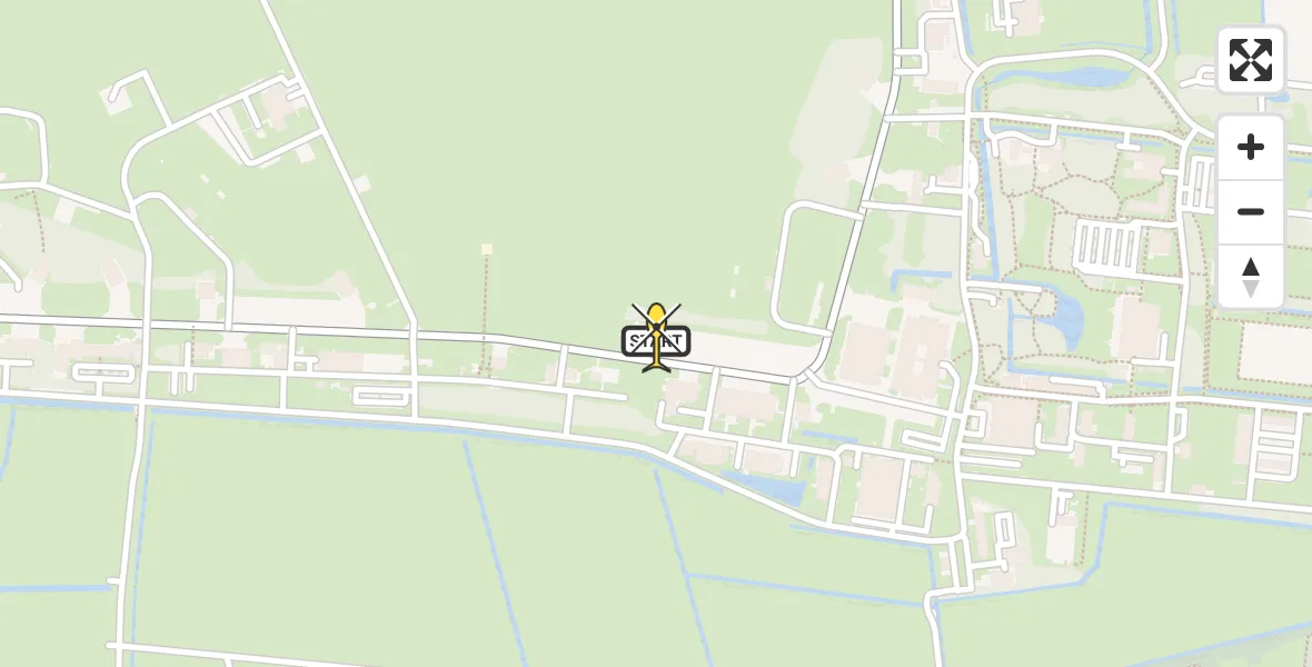 Routekaart van de vlucht: Ambulancehelikopter naar Vliegbasis Leeuwarden, Keegsdijkje