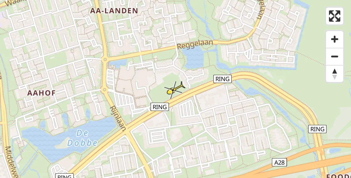 Routekaart van de vlucht: Lifeliner 4 naar Zwolle