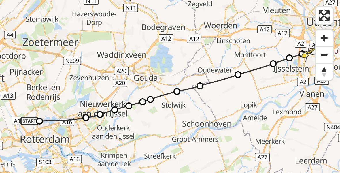 Routekaart van de vlucht: Lifeliner 2 naar Nieuwegein, Ada Lovelacestraat
