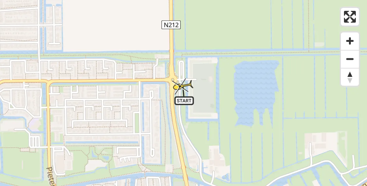 Routekaart van de vlucht: Lifeliner 1 naar Wilnis, Ringdijk