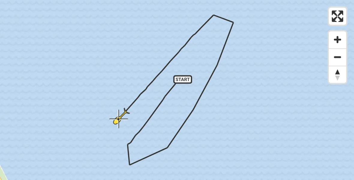 Routekaart van de vlucht: Kustwachthelikopter naar Wieringerwerf