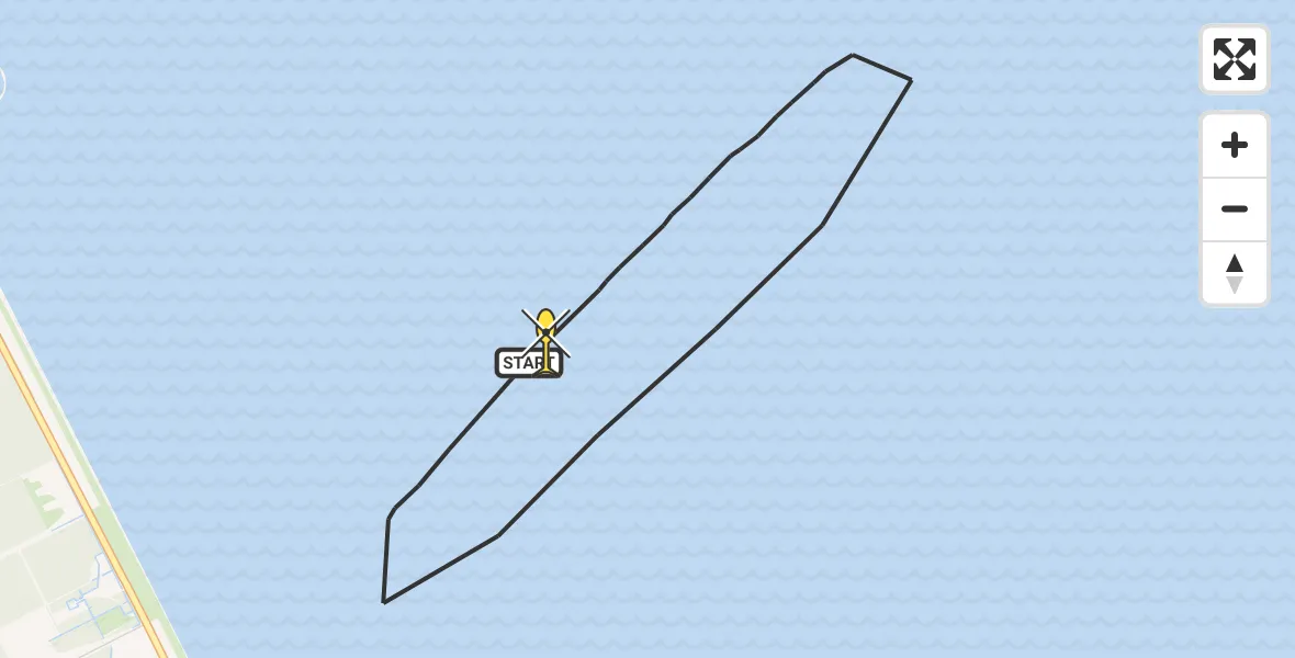 Routekaart van de vlucht: Kustwachthelikopter naar Wieringerwerf, Noorderdijkweg