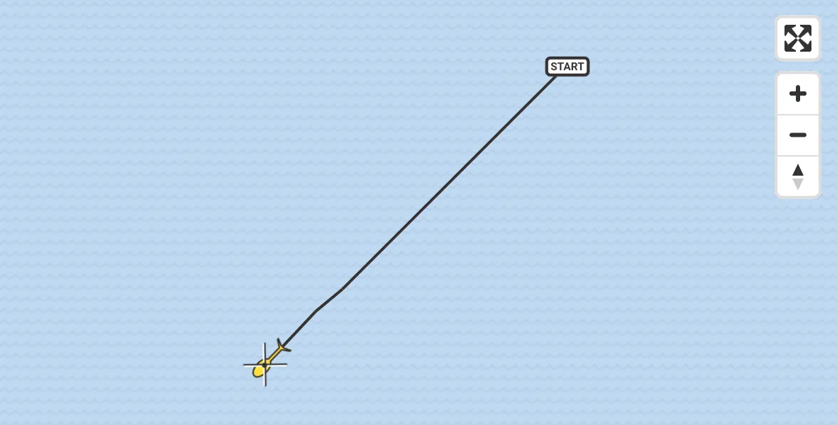 Routekaart van de vlucht: Kustwachthelikopter naar Wieringerwerf, Noorderdijkweg