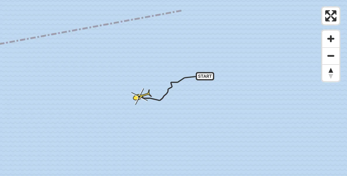 Routekaart van de vlucht: Kustwachthelikopter naar Den Oever