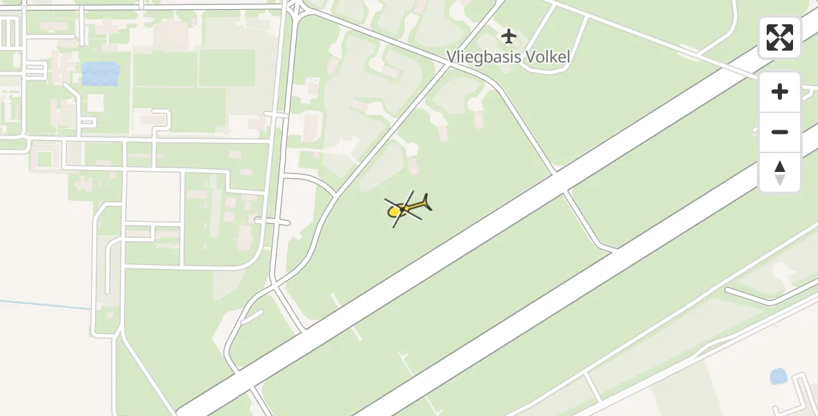 Routekaart van de vlucht: Lifeliner 3 naar Vliegbasis Volkel