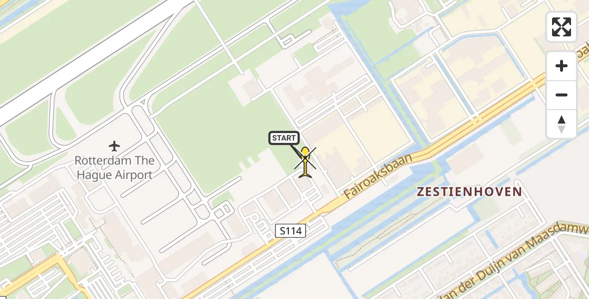 Routekaart van de vlucht: Lifeliner 2 naar Rotterdam The Hague Airport, Brandenburgbaan