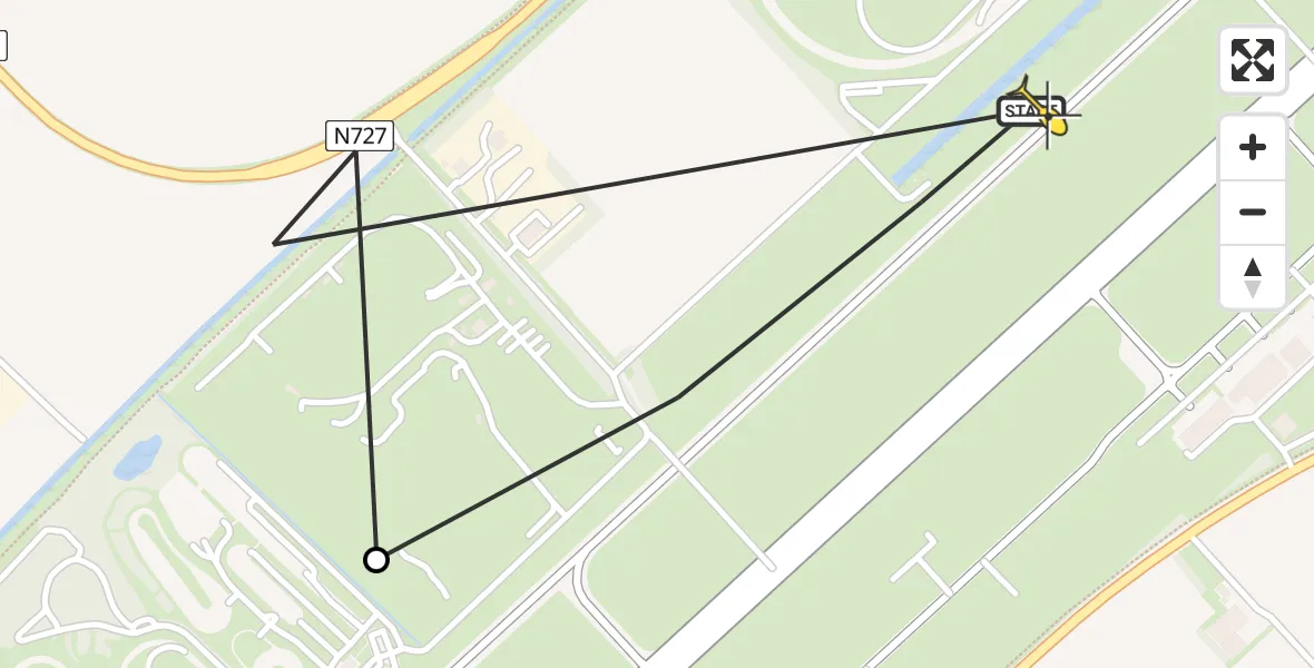 Routekaart van de vlucht: Traumahelikopter naar Lelystad Airport, Talingweg