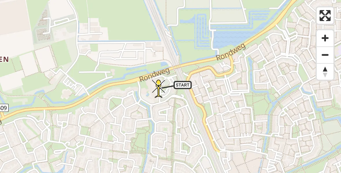 Routekaart van de vlucht: Politiehelikopter naar Houten, Randhoeve