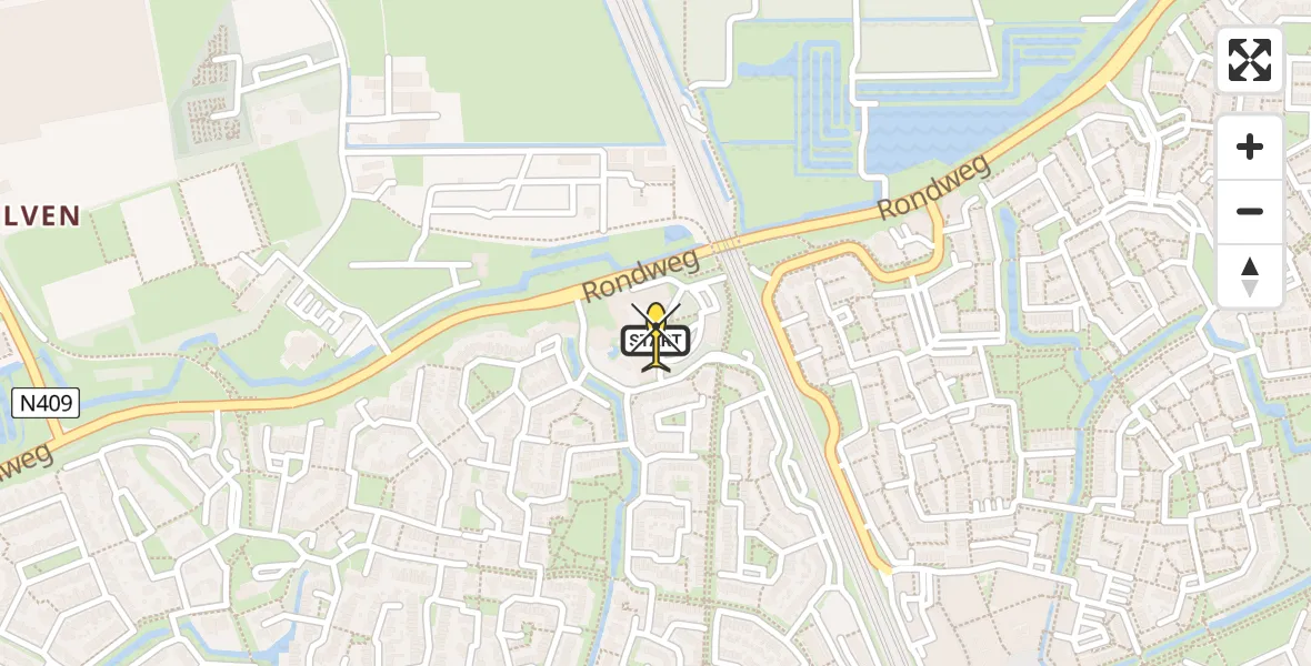 Routekaart van de vlucht: Politiehelikopter naar Houten, Randhoeve