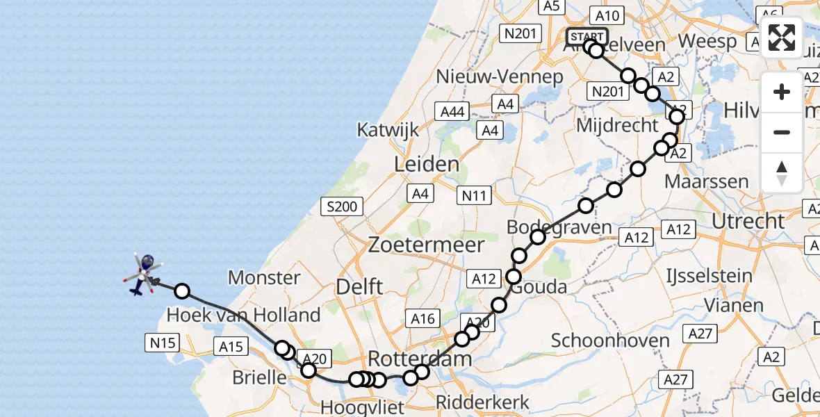 Vluchtroute Politiehelikopter Schiphol - , 17 september 2025, 09:13