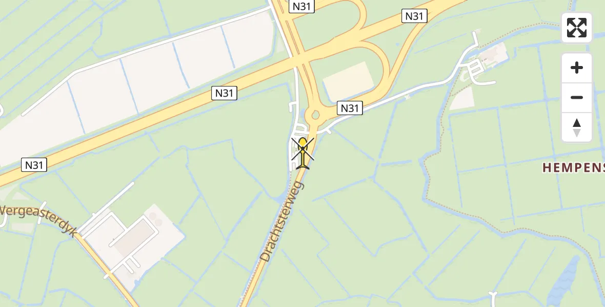 Routekaart van de vlucht: Lifeliner 4 naar Wirdum