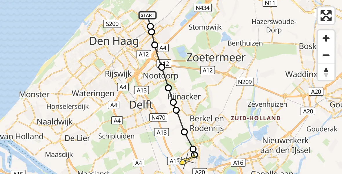 Routekaart van de vlucht: Lifeliner 2 naar Rotterdam The Hague Airport, Isabellaland