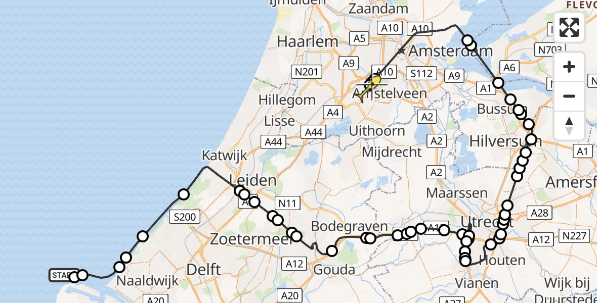 Routekaart van de vlucht: Politieheli naar Schiphol, Thermiekstraat