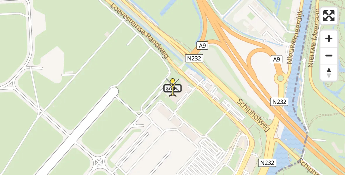 Routekaart van de vlucht: Politieheli naar Schiphol, Walaardt Sacréstraat