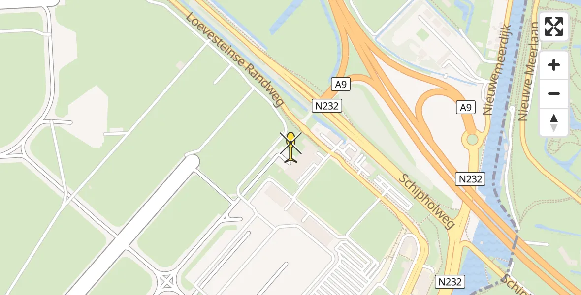 Vluchtroute Politiehelikopter van Schiphol naar Schiphol