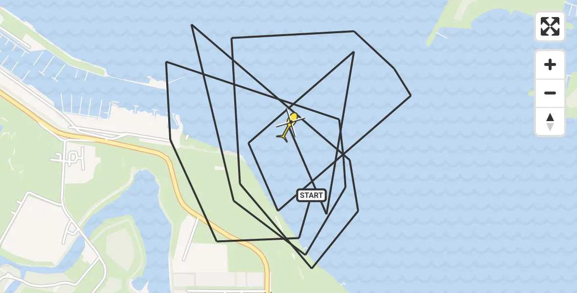 Routekaart van de vlucht: Politiehelikopter naar Veere, Polredijk