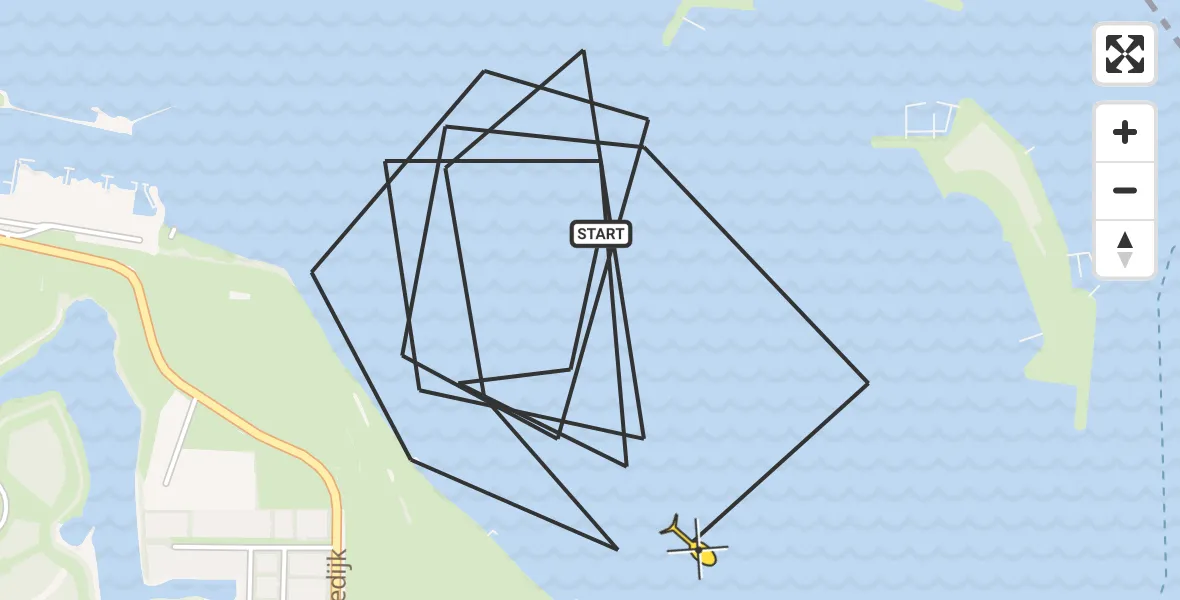 Routekaart van de vlucht: Politieheli naar Veere, Bastion