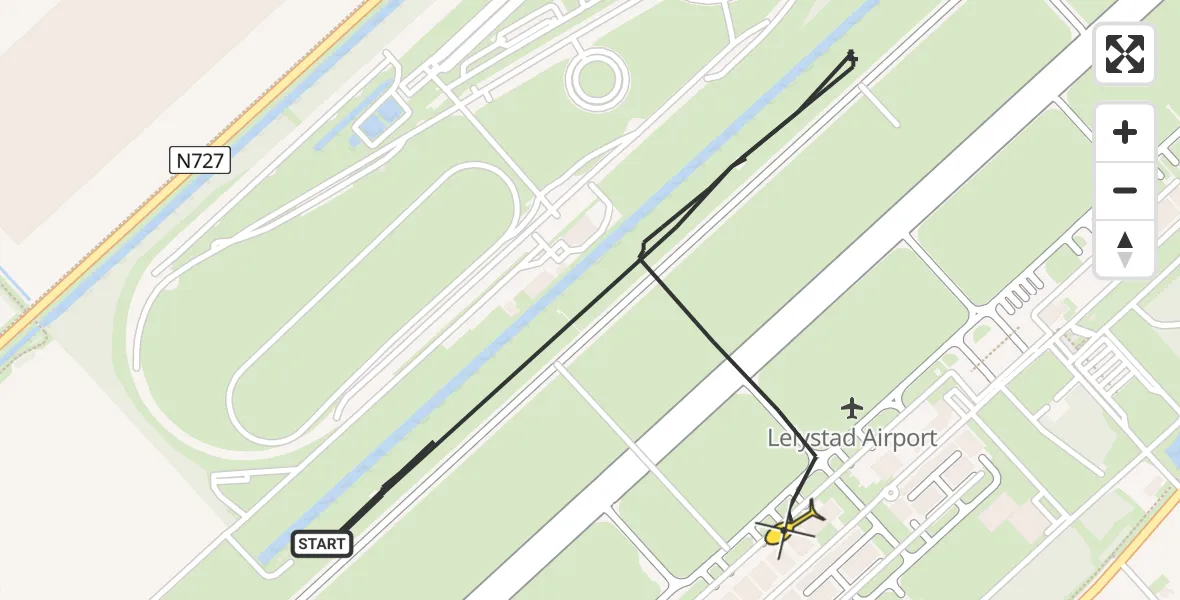 Routekaart van de vlucht: Traumaheli naar Lelystad Airport, Talingweg
