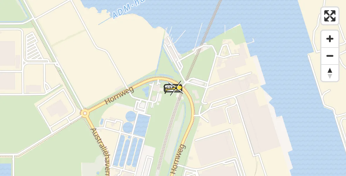 Routekaart van de vlucht: Lifeliner 1 naar Amsterdam Heliport, Hornweg