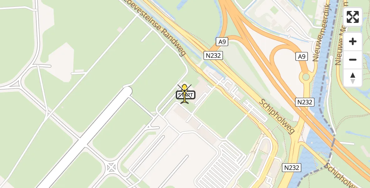 Routekaart van de vlucht: Politieheli naar Schiphol, Walaardt Sacréstraat