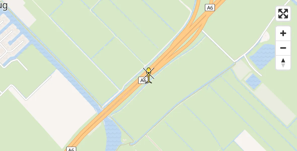 Routekaart van de vlucht: Lifeliner 4 naar Scharsterbrug