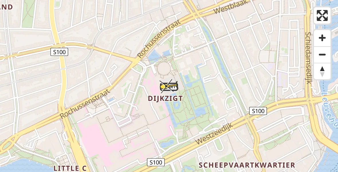 Routekaart van de vlucht: Lifeliner 2 naar Erasmus MC, Museumpark