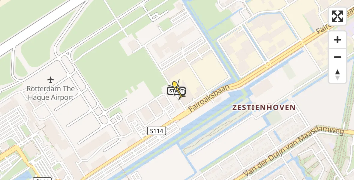 Routekaart van de vlucht: Lifeliner 2 naar Rotterdam The Hague Airport, Brandenburgbaan