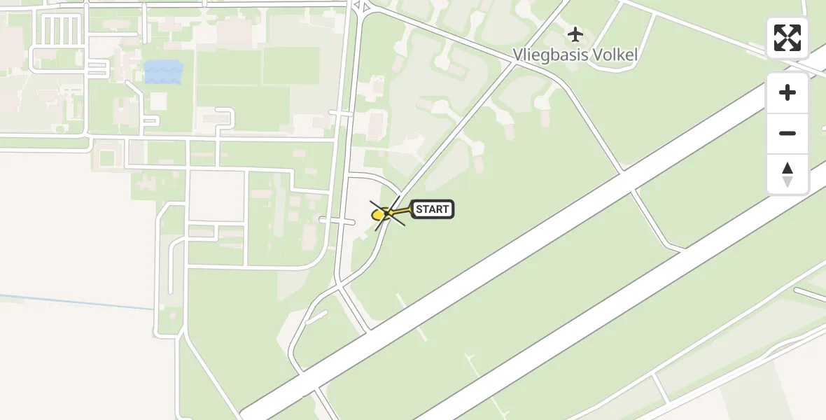 Routekaart van de vlucht: Lifeliner 3 naar Vliegbasis Volkel, Zeelandsedijk