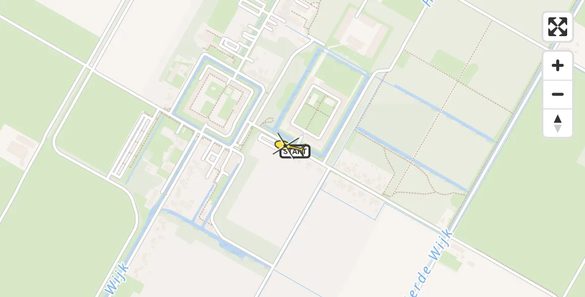 Routekaart van de vlucht: Lifeliner 4 naar Veenhuizen, Meidoornlaan