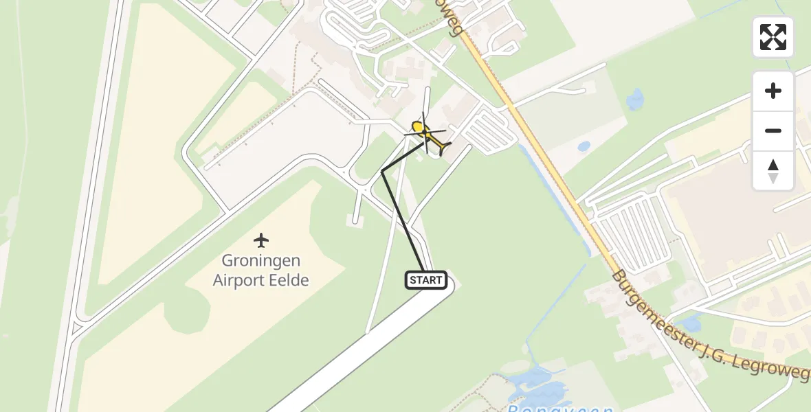 Routekaart van de vlucht: Lifeliner 4 naar Groningen Airport Eelde, Machlaan