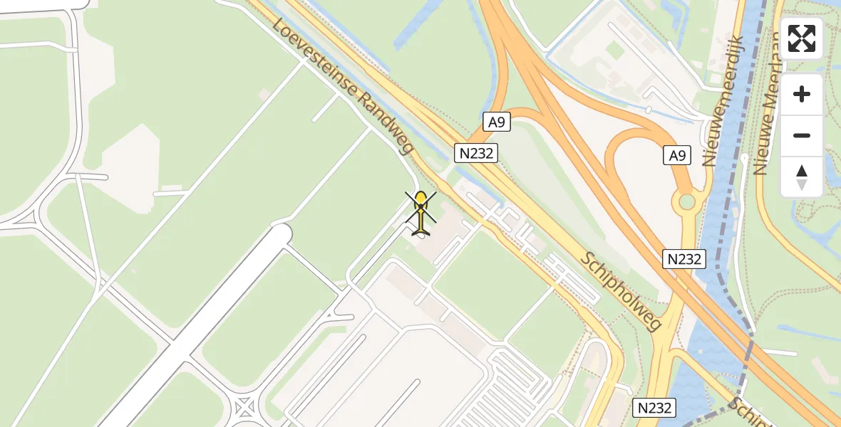 Vluchtroute Politiehelikopter van Schiphol naar Schiphol