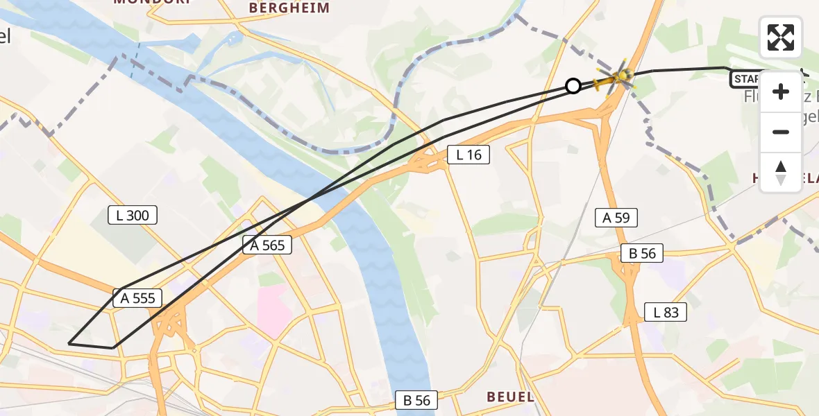 Vluchtroute Traumahelikopter Sankt Augustin - , 19 september 2025, 10:16