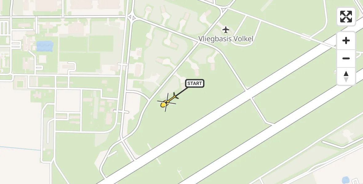Routekaart van de vlucht: Lifeliner 3 naar Vliegbasis Volkel, Zeelandsedijk