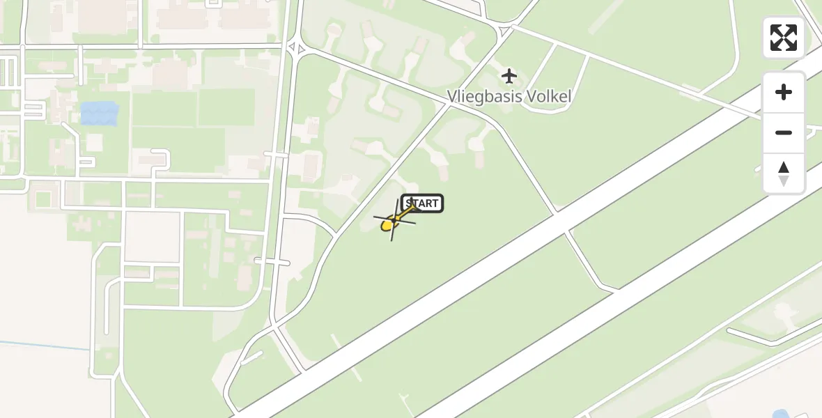 Routekaart van de vlucht: Lifeliner 3 naar Vliegbasis Volkel, Zeelandsedijk