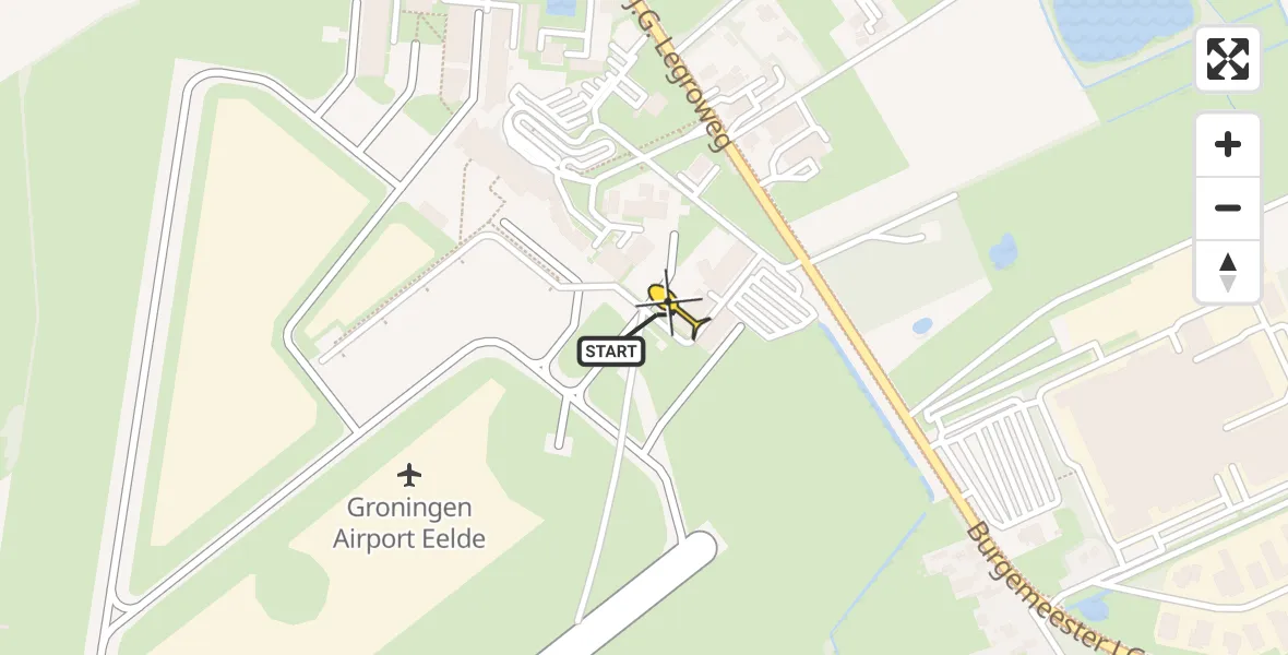 Routekaart van de vlucht: Lifeliner 4 naar Groningen Airport Eelde, Machlaan