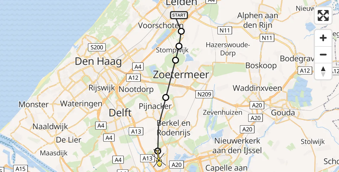 Routekaart van de vlucht: Lifeliner 2 naar Rotterdam The Hague Airport, Asterpad