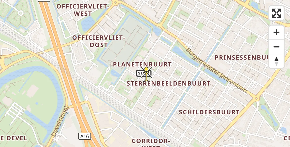 Routekaart van de vlucht: Lifeliner 2 naar Zwijndrecht, Uranusstraat