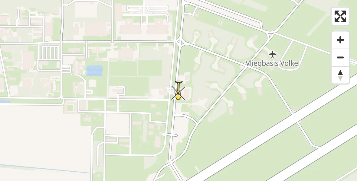 Routekaart van de vlucht: Lifeliner 3 naar Vliegbasis Volkel