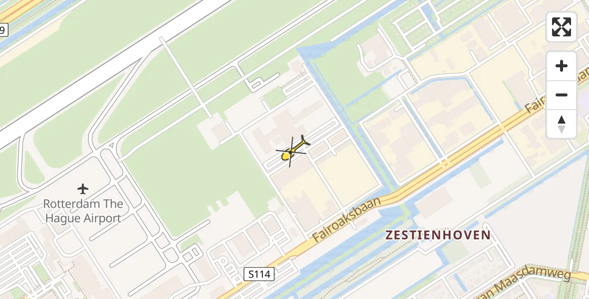 Routekaart van de vlucht: Lifeliner 2 naar Rotterdam The Hague Airport