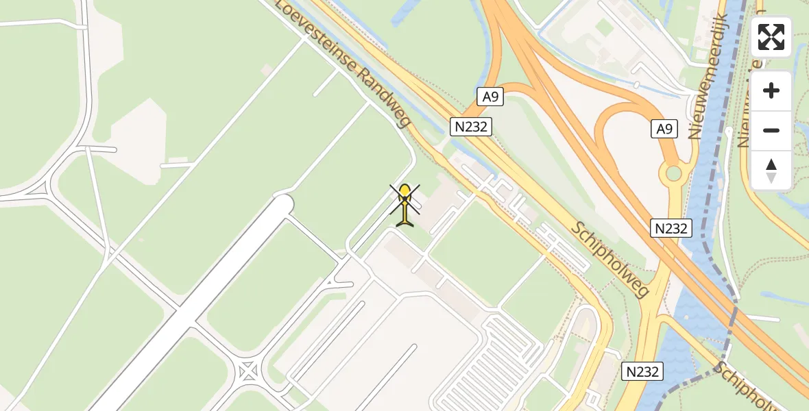 Vluchtroute Politiehelikopter van Schiphol naar Schiphol