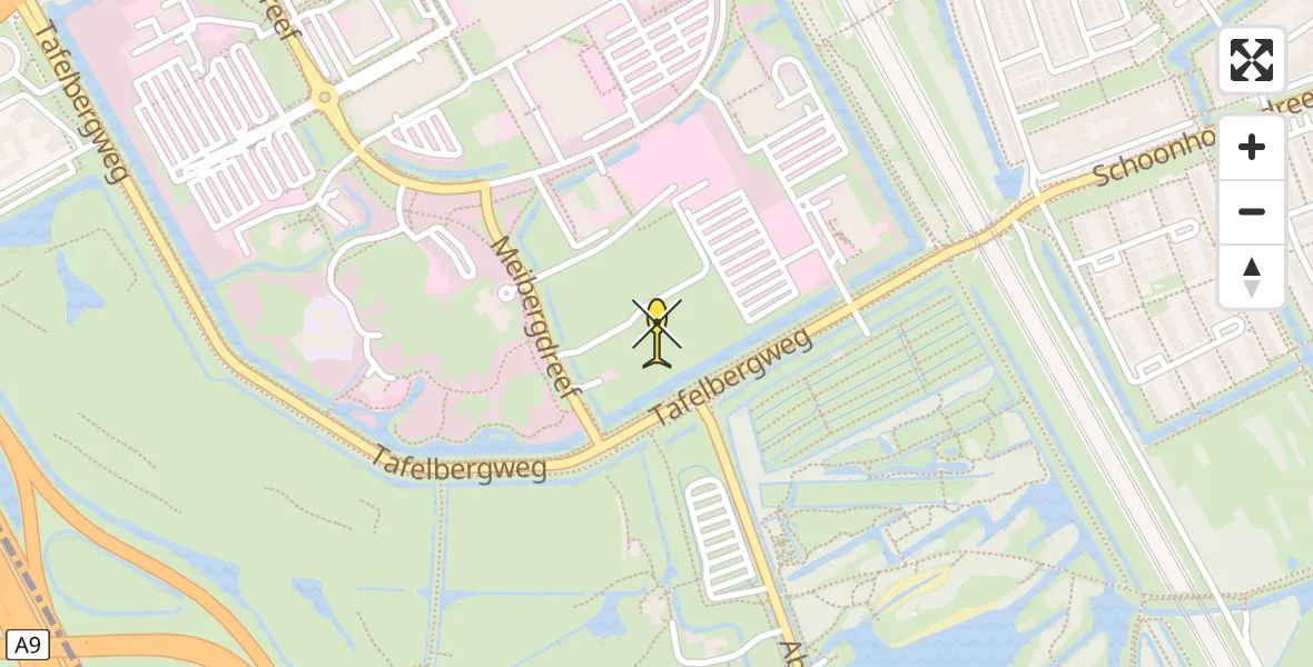 Routekaart van de vlucht: Lifeliner 1 naar Academisch Medisch Centrum (AMC)